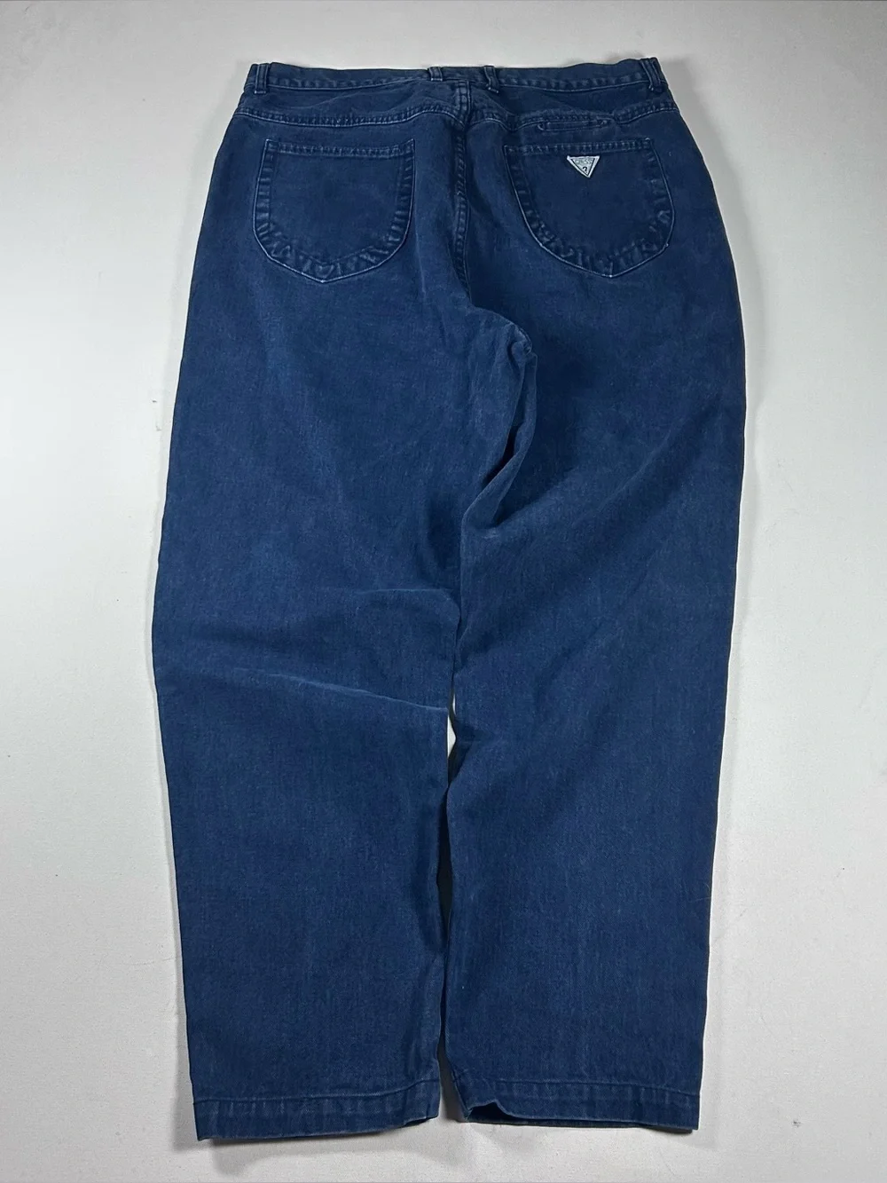 VTG 90s Guess USA Jeans Fits: 36X31 Baggy Taper Leg Mens Blue Unique Button Fly